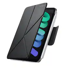 Front. Pitaka - iPad mini 7 Case , Compatible with iPad mini 7 A17 Pro (2024)/iPad mini 6 (2021), 4 Standing Angles with Pencil Holder - Black.