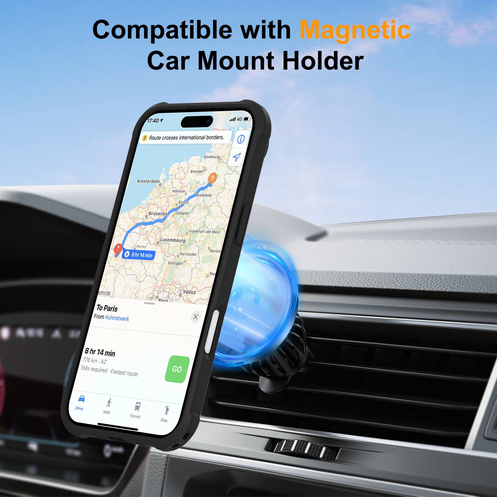 Compatible with Magnetic Car Mount Holder

Route crosses international borders.

To Paris
From Kuhnstwerk

8 hr 14 min
776 km - A2
Tolls required - Fastest route

Drive | Walk | Transit | Ride