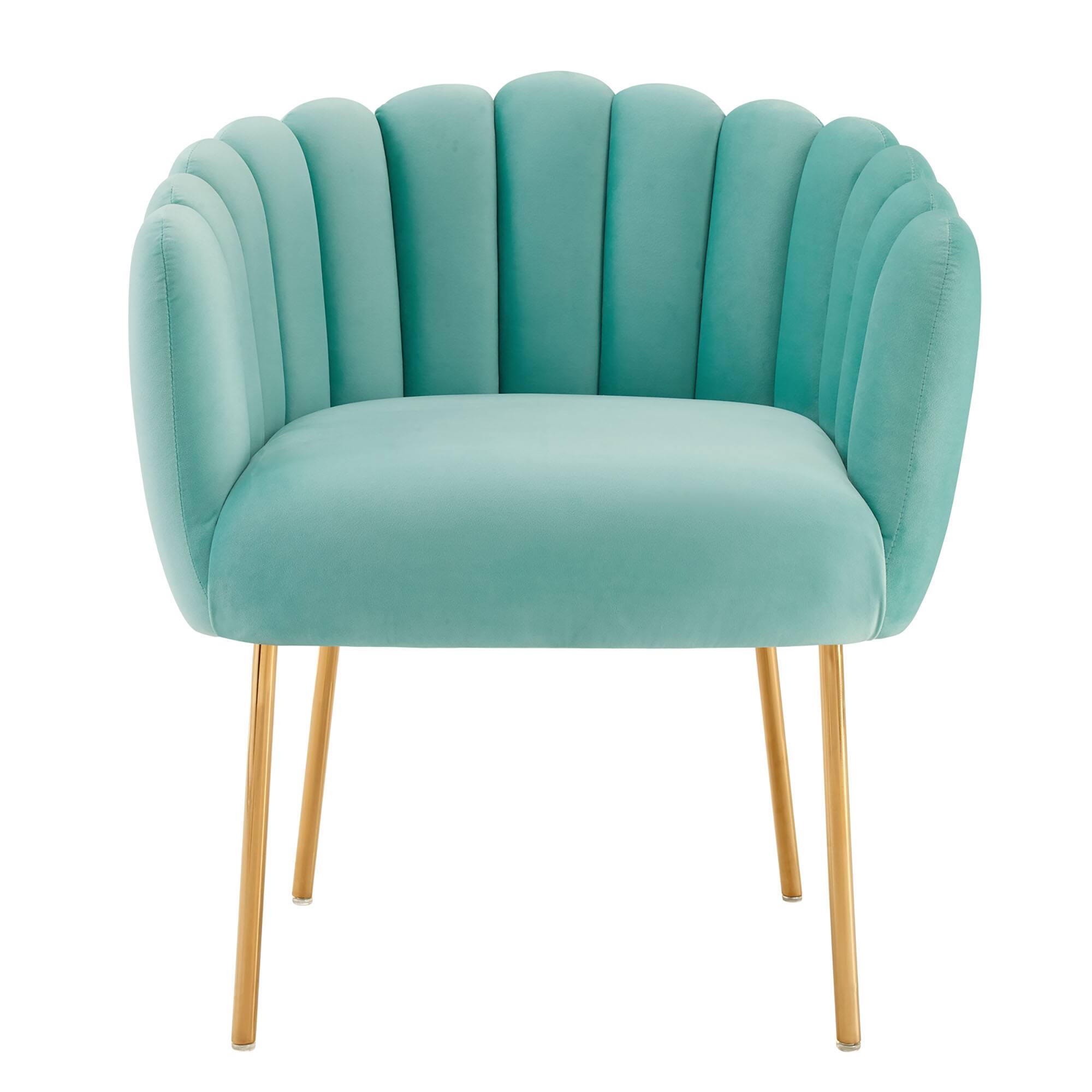 Alt View 4. Modway - Sanna Channel Tufted Performance Velvet Armchair by Modway - Mint.