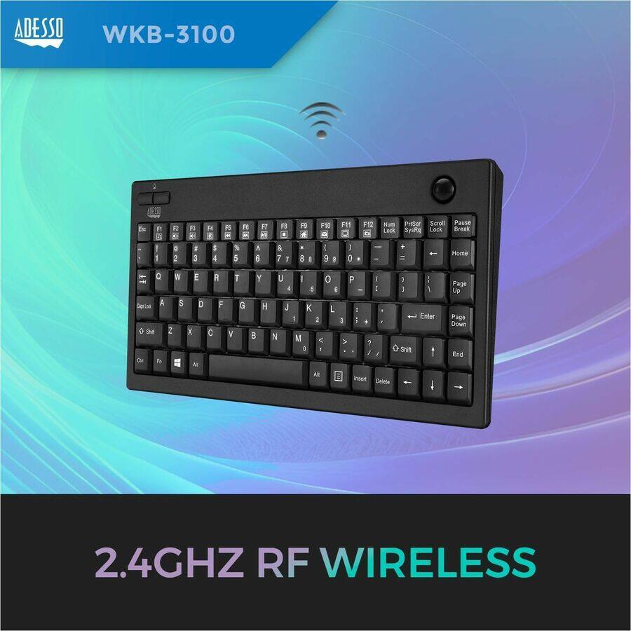 ADESSO WKB-3100

AMESSO Ex y b 1
RO @ 2
F3 ki 3
F4 N $ 4
PS F6 # % 5
FT XX  6
F3 & 7 7
F9  8 !
F10 I 9 S
F11 ) 0
F12 Num PriScr Scroll Pause Lock SysRq Lock Break - + Home =

Q A Capsict + Shit Cat Fe
W E $ D Z X At
R F C
T G V
Y H B
U | O 4 5 6 J K L 1 2 N M < I 1 At
P | - I : / i - > ? / Insert Delete
I I I t Enter Shit
Page Up Page Down End

2.4GHZ RF WIRELESS