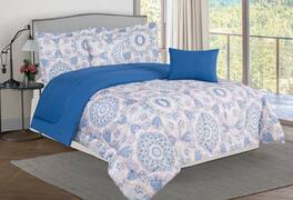 Bibb Home - 5 Piece Comforter Set with Decorative Pillows - Alexandra