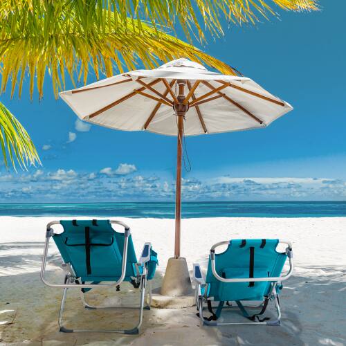 Alt View 9. Winado - 32in Backpack Beach Camping Chair Folding Heavy Duty, Aluminum Comfortable Adjustable Back with Cup Holder for Outdoor - Mint Green.