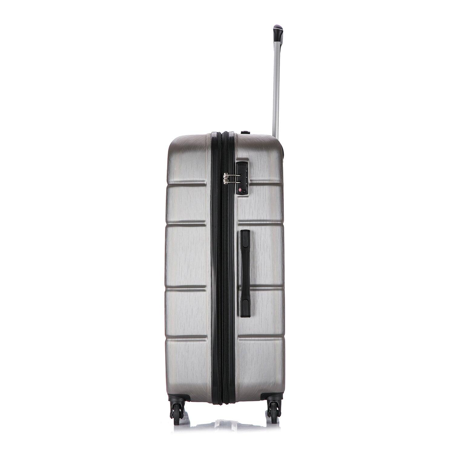 Alt View 2. DUKAP - Rodez Lightweight Hardside 3 Piece Luggage Set 20"/24"/28" - SILVER.