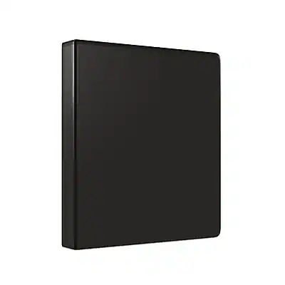 Front. Staples - 1 1/2" 3-Ring View Binder - Black.
