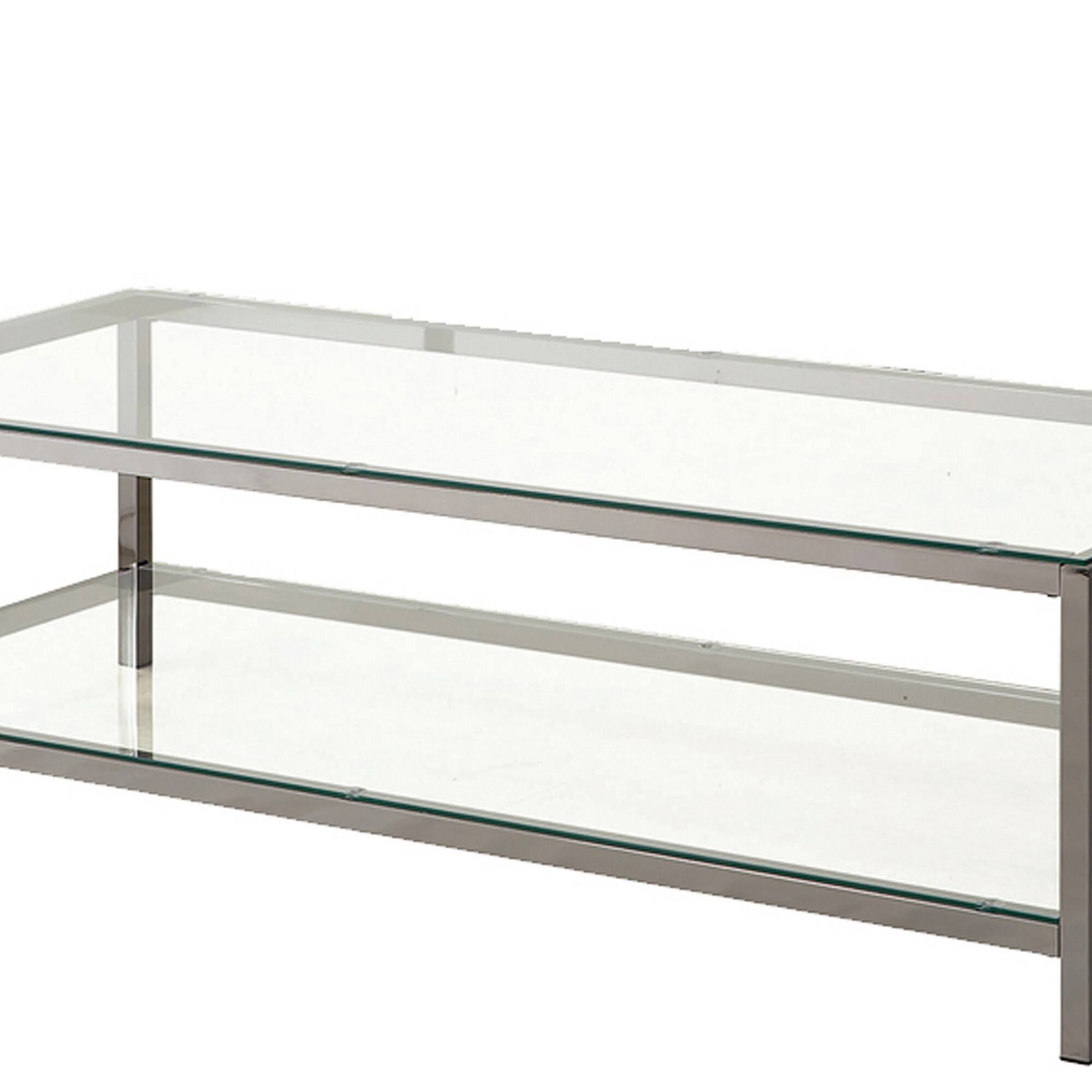 Manhattan Lane Wooden Coffee Table with One Open Shelf Silver - Best Buy