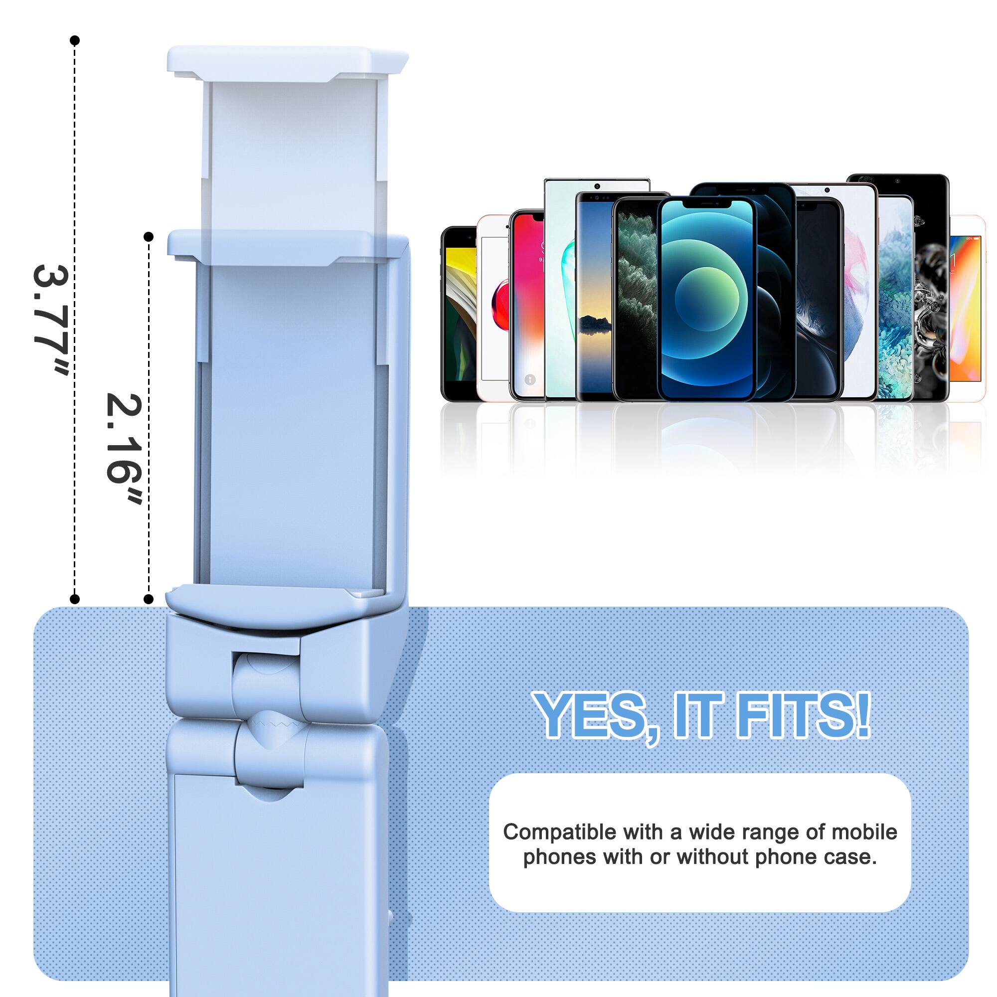 3.77"  
2.16"  

YES, IT FITS!  
Compatible with a wide range of mobile phones with or without phone case.