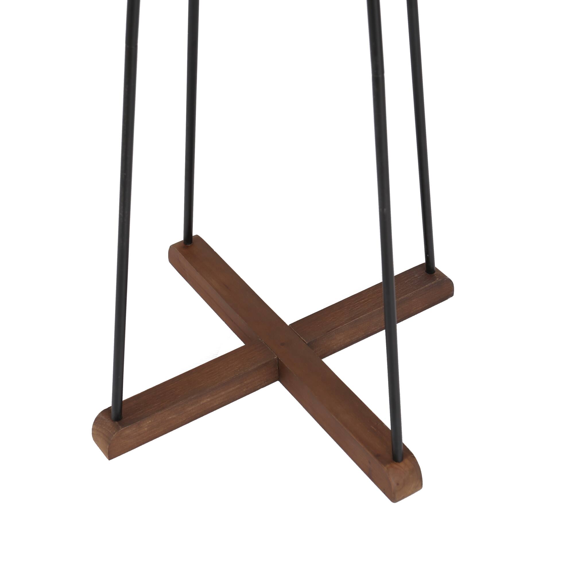 Alt View 4. GOODSILO - Freestanding Coat Rack with 8 Hooks, Reclaimed Wood and Metal Storage Solution for Bedroom and Living Room Organization - Natural.