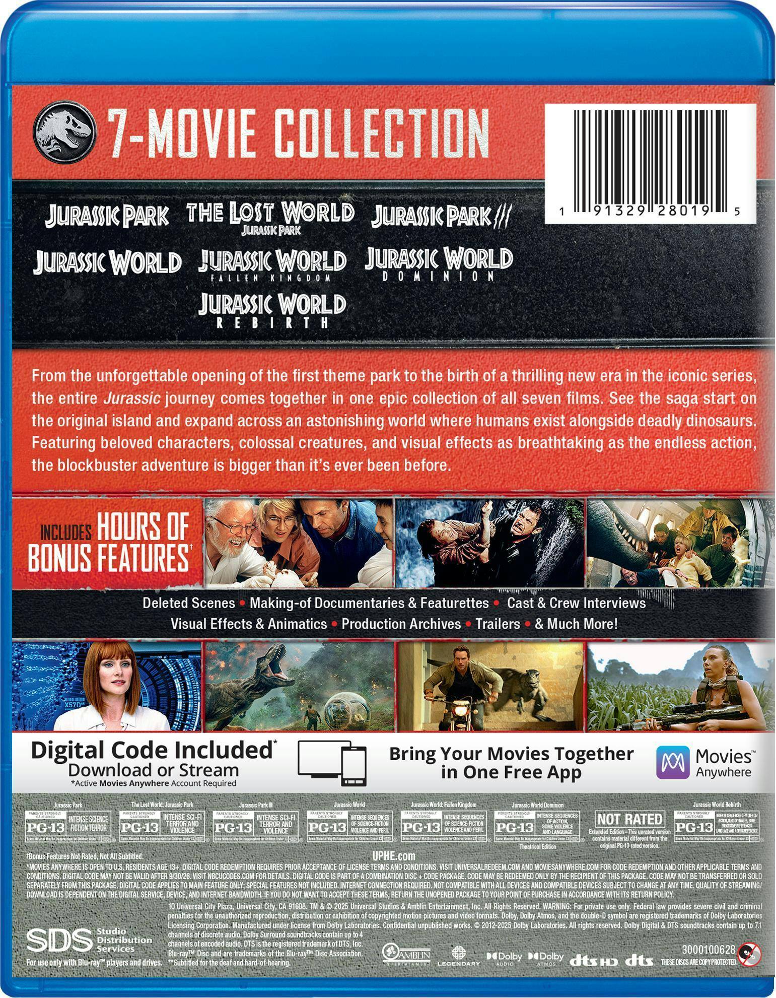 Back. Jurassic World: 7-Movie Collection   - BLU-RAY.