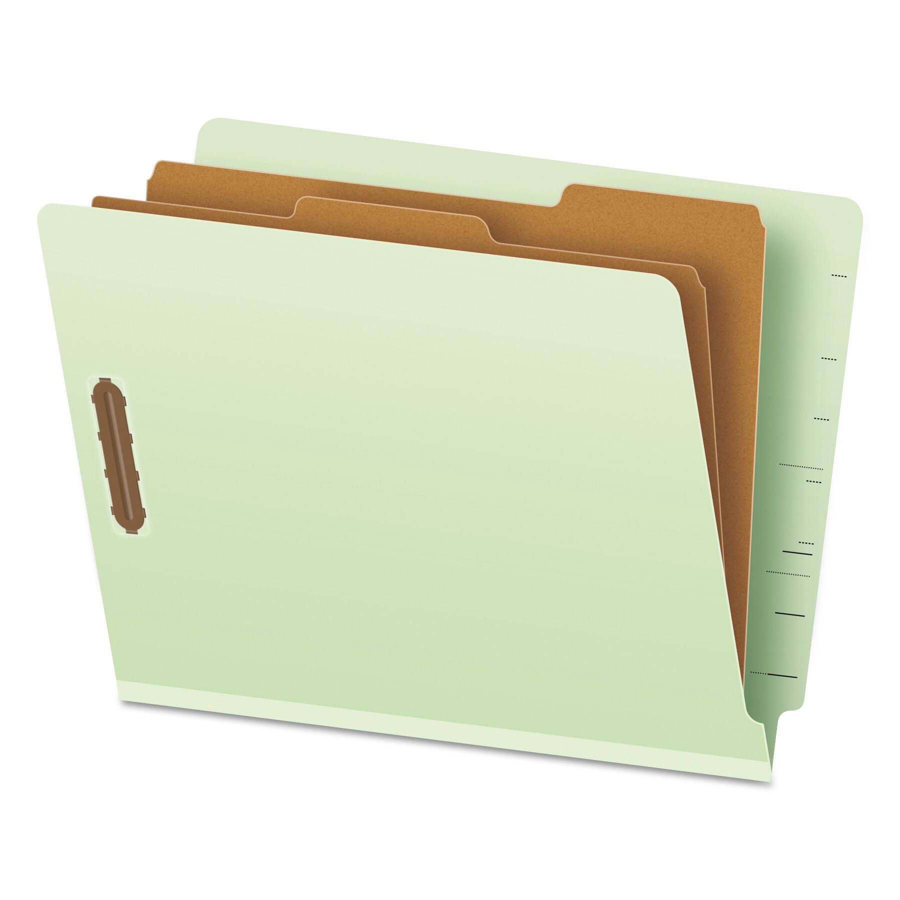 TOPS - Pendaflex End Tab Classification Folders 2.5 Expansion 2 Dividers Letter Size Pale Green Exterior 10 per Box