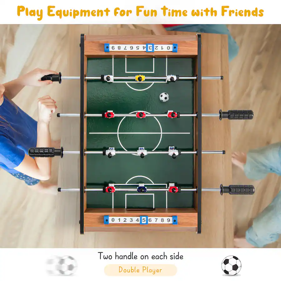 Table Football Interchangeable Costway Mini Football Table for Double Player w/ Durable Handle 2 ...