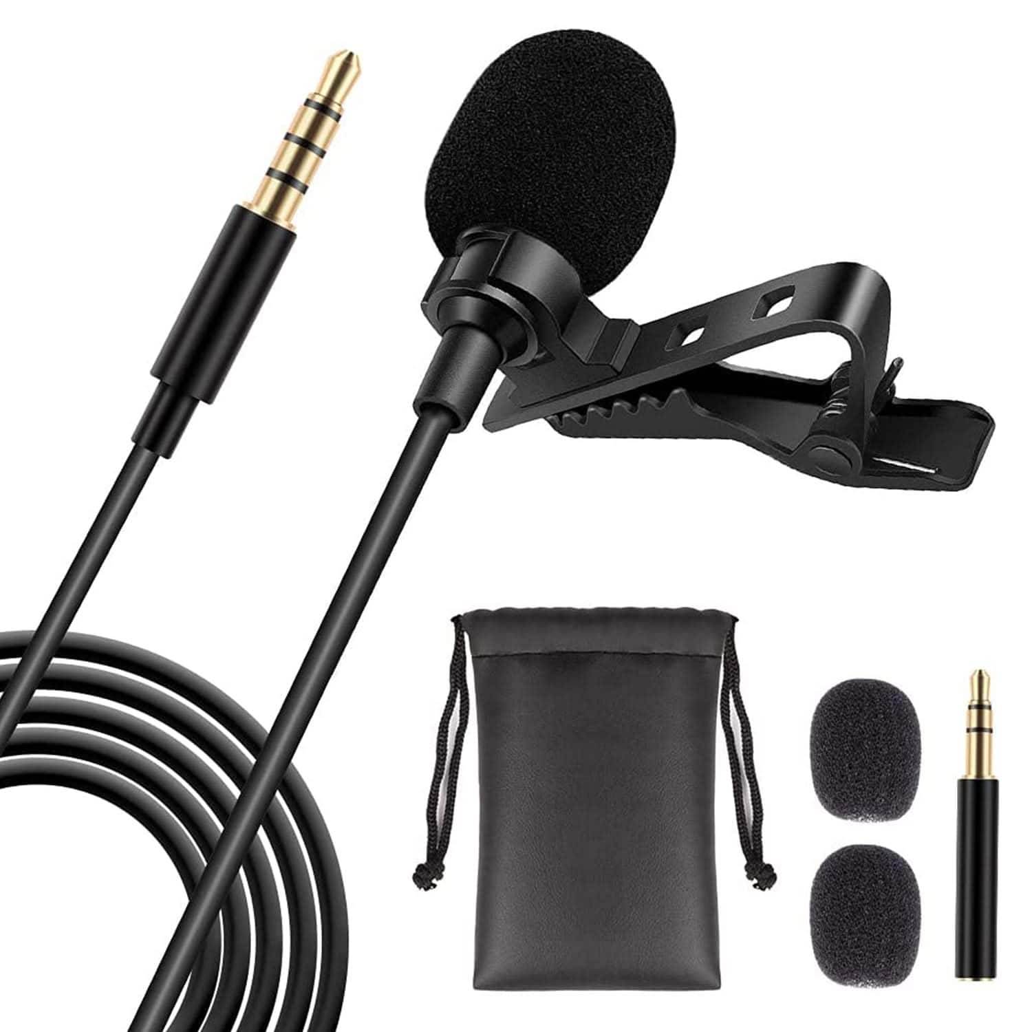 5 CORE - 5Core Lavalier Microphone Clip On Professional Grade 3.5mm Lapel Mic Omnidirectional Lav Mic