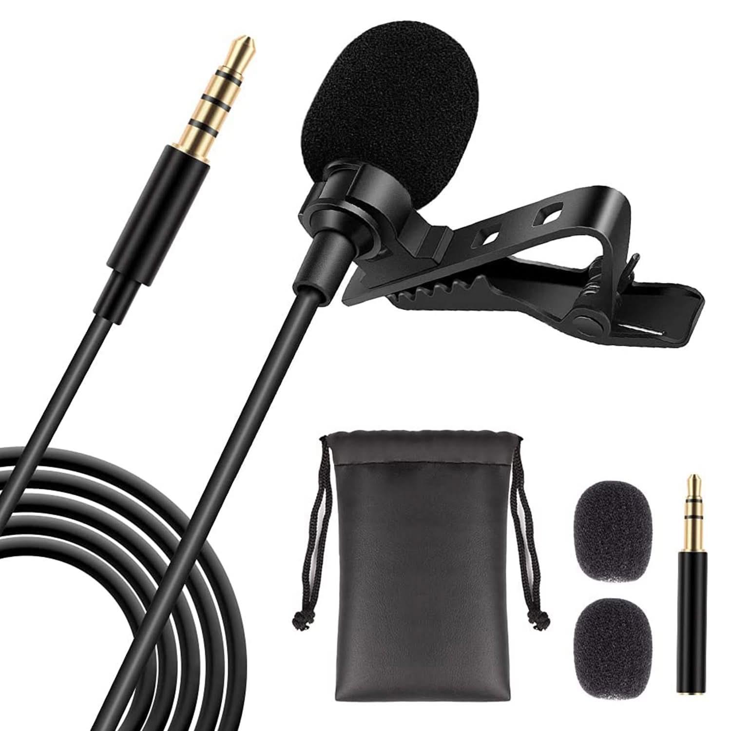 Front. 5 CORE - 5Core Lavalier Microphone Clip On Professional Grade 3.5mm Lapel Mic Omnidirectional Lav Mic.