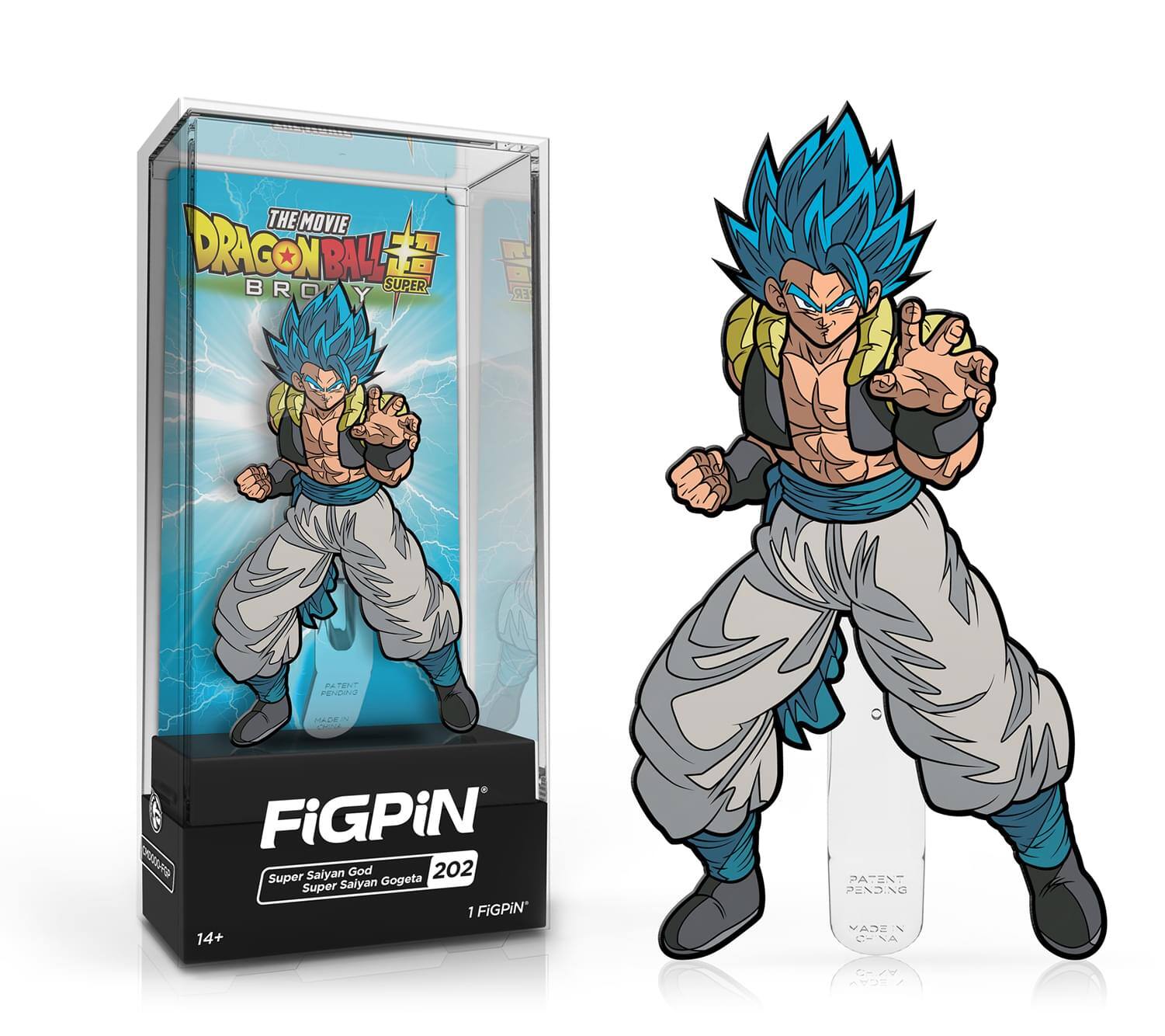 CMD Collectibles - Dragon Ball Super Broly Enamel FiGPiN | Super Saiyan God SS Gogeta #202 - Blue