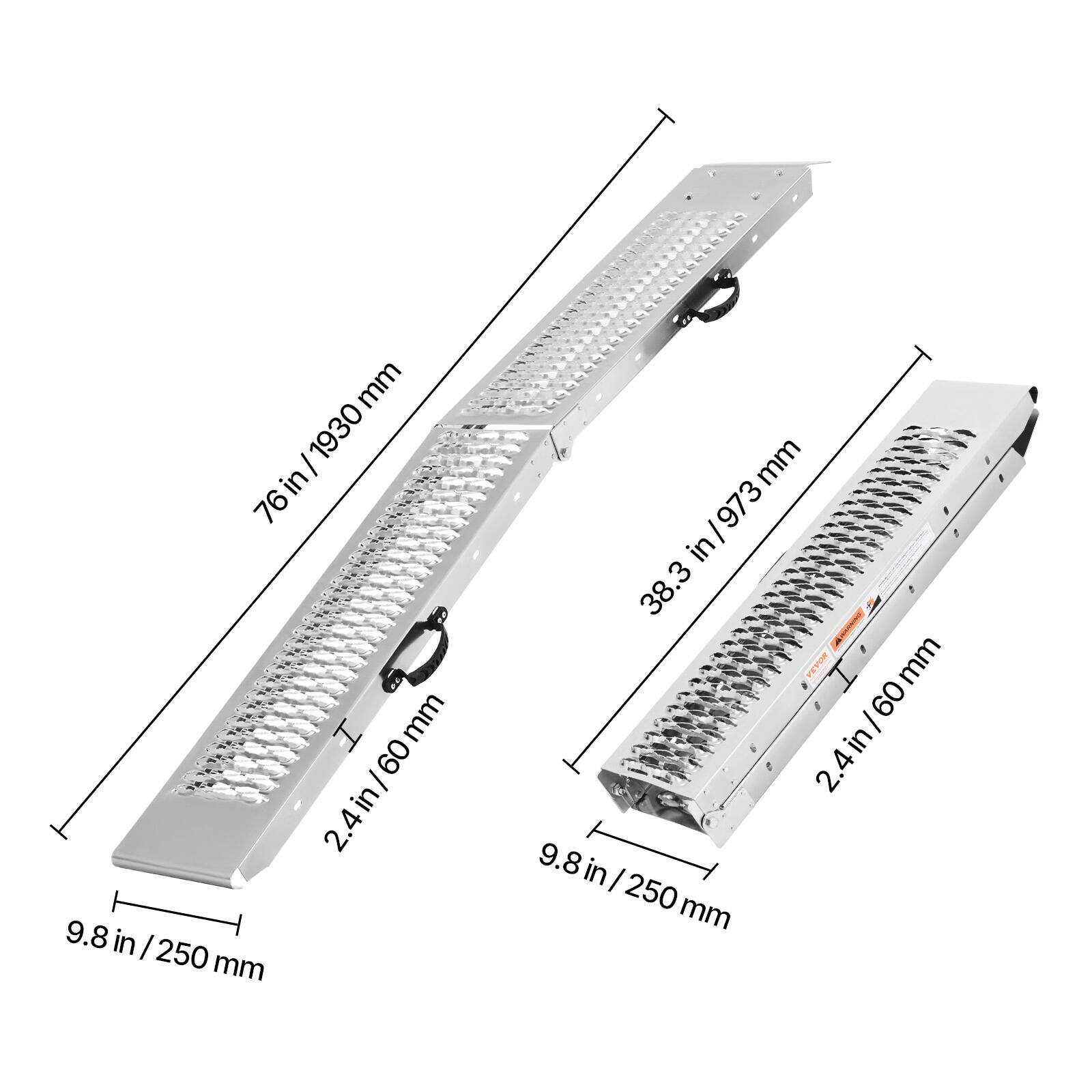 76 in / 1930 mm  
38.3 in / 973 mm  
9.8 in / 250 mm  
2.4 in / 60 mm