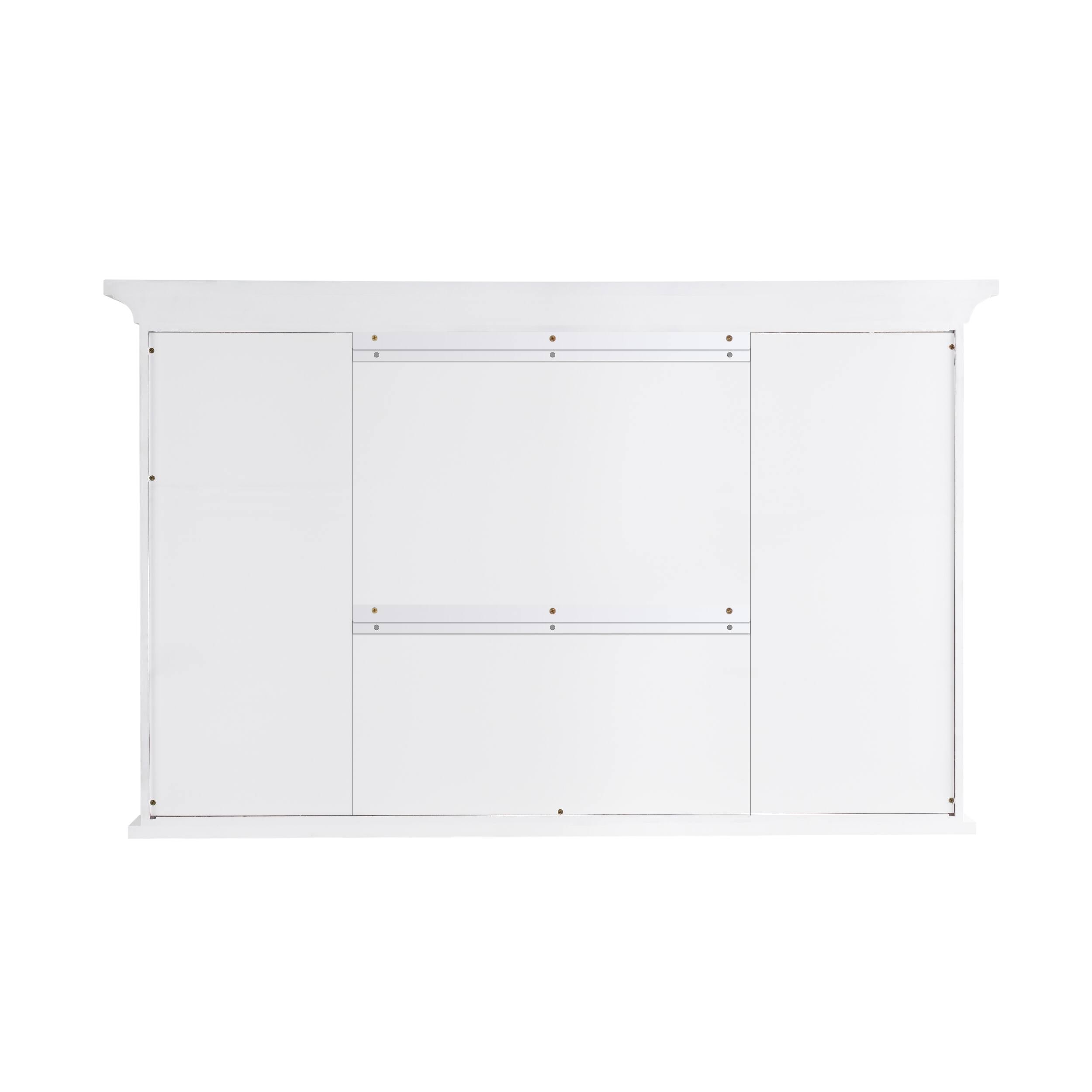 Alt View 6. WELLFOR - 48 in. W x 30 in. H Rectangular Solid Wood Medicine Cabinet with Mirror with Single Door - White.