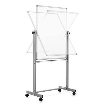 Alt View 4. Luxor - Luxor Double Sided Magnetic Porcelain Mobile Dry-Erase Whiteboard Easel, Aluminum Frame, 30"W x 40"H (DEMW001).