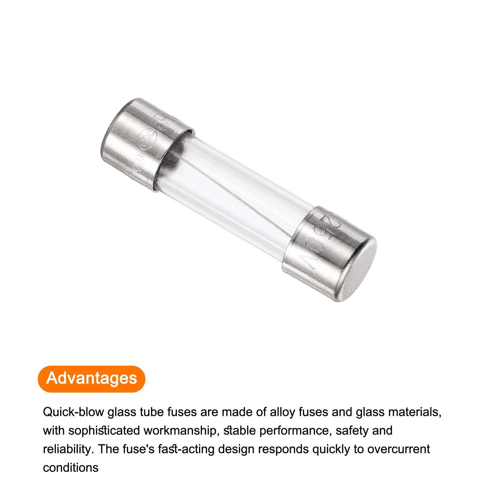 250V S Advantages

Quick-blow glass tube fuses are made of alloy fuses and glass materials, with sophisticated workmanship, stable performance, safety and reliability. The fuse's fast-acting design responds quickly to overcurrent conditions