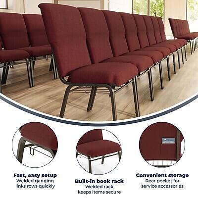 Fast, easy setup: Welded ganging links rows quickly  
Built-in book rack: Welded rack keeps items secure  
Convenient storage: Rear pocket for service accessories
