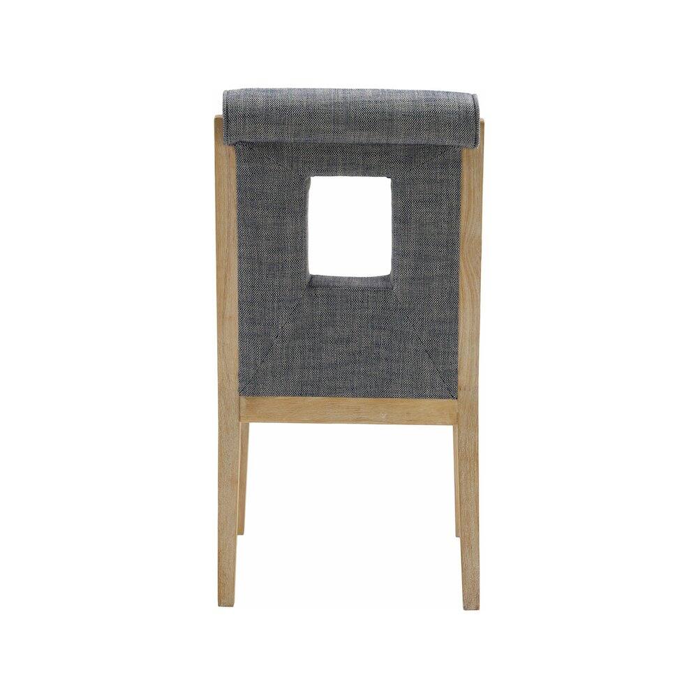 Alt View 4. Meridian Furniture - Gwendolyn Navy Linen Textured Fabric Dining Side Chair, Set of 2 - Blue.