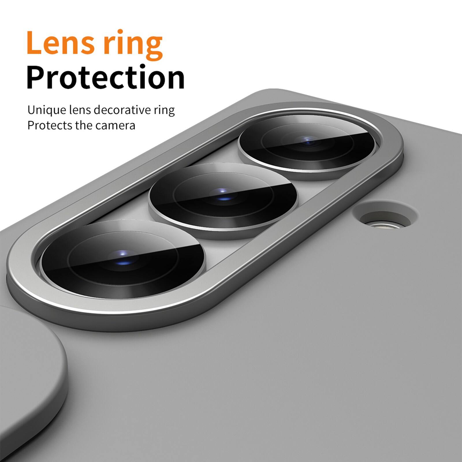 Lens ring Protection  
Unique lens decorative ring  
Protects the camera
