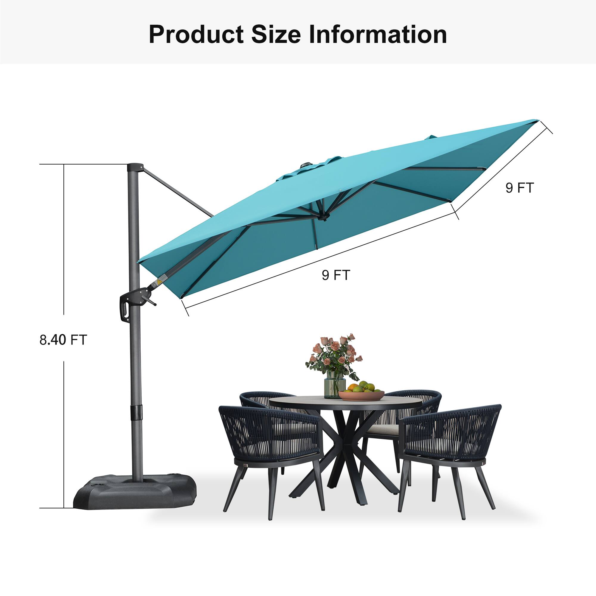 Product Size Information  
9 FT  
9 FT  
8.40 FT
