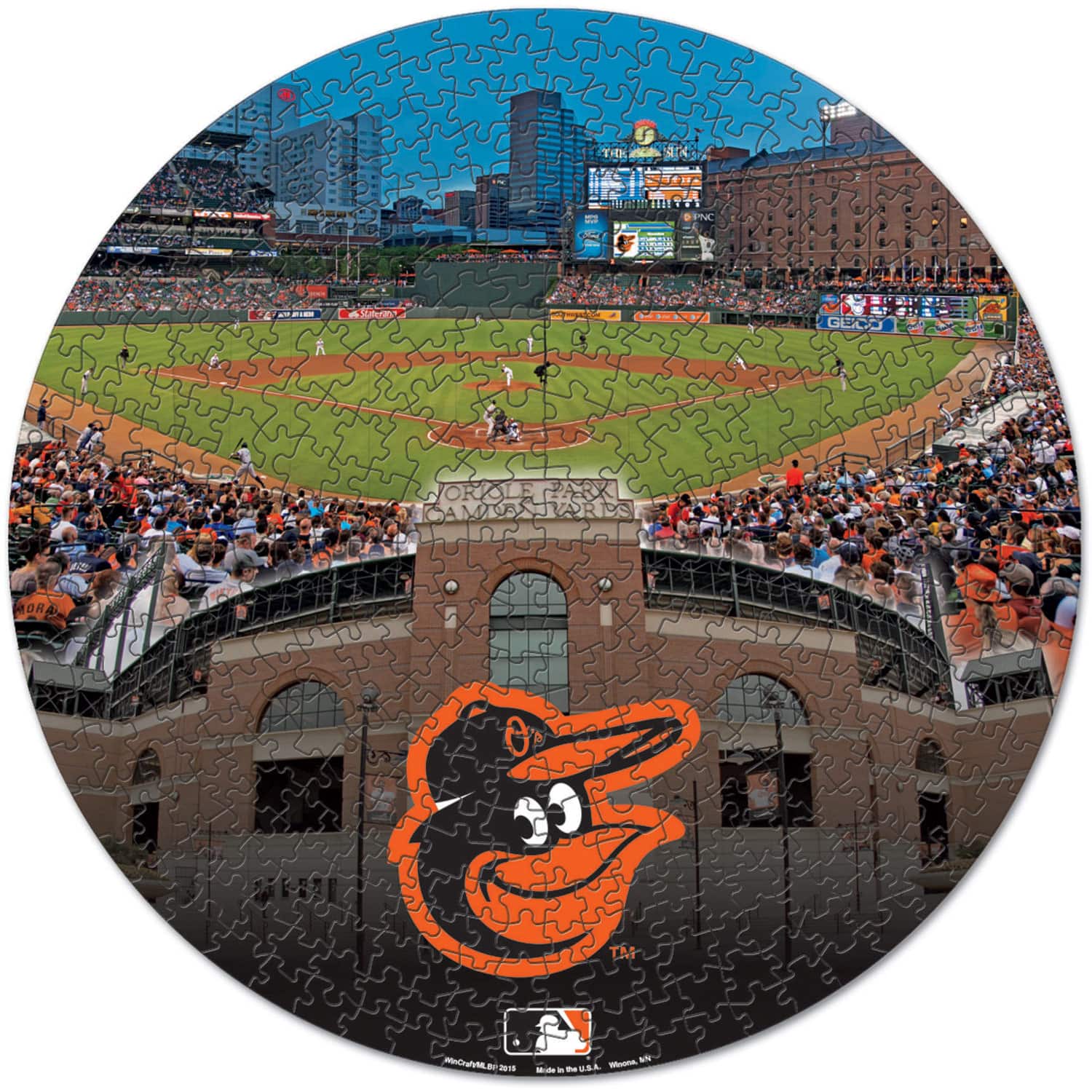 WinCraft - Baltimore Orioles Round 500-Piece Puzzle - Multicolor