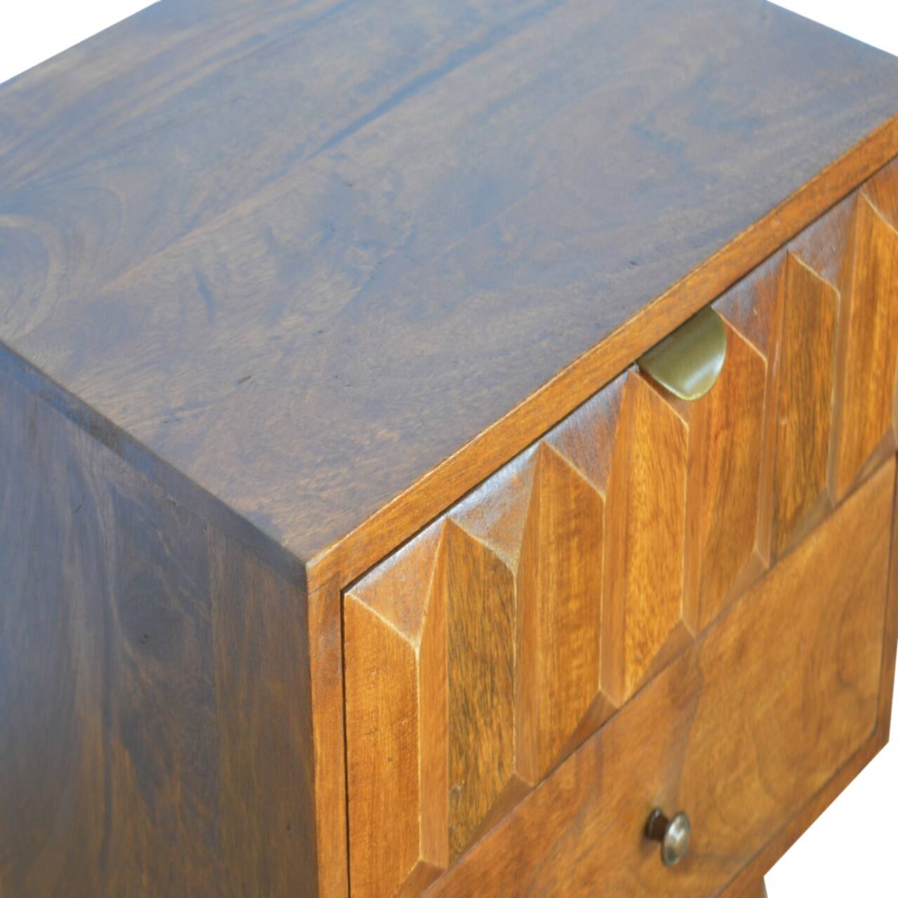 Alt View 2. Artisan Furniture - Artisan Furniture Solid Wood Chestnut Prism Nightstand, 1 Drawer, Dark Brown - Chestnut.