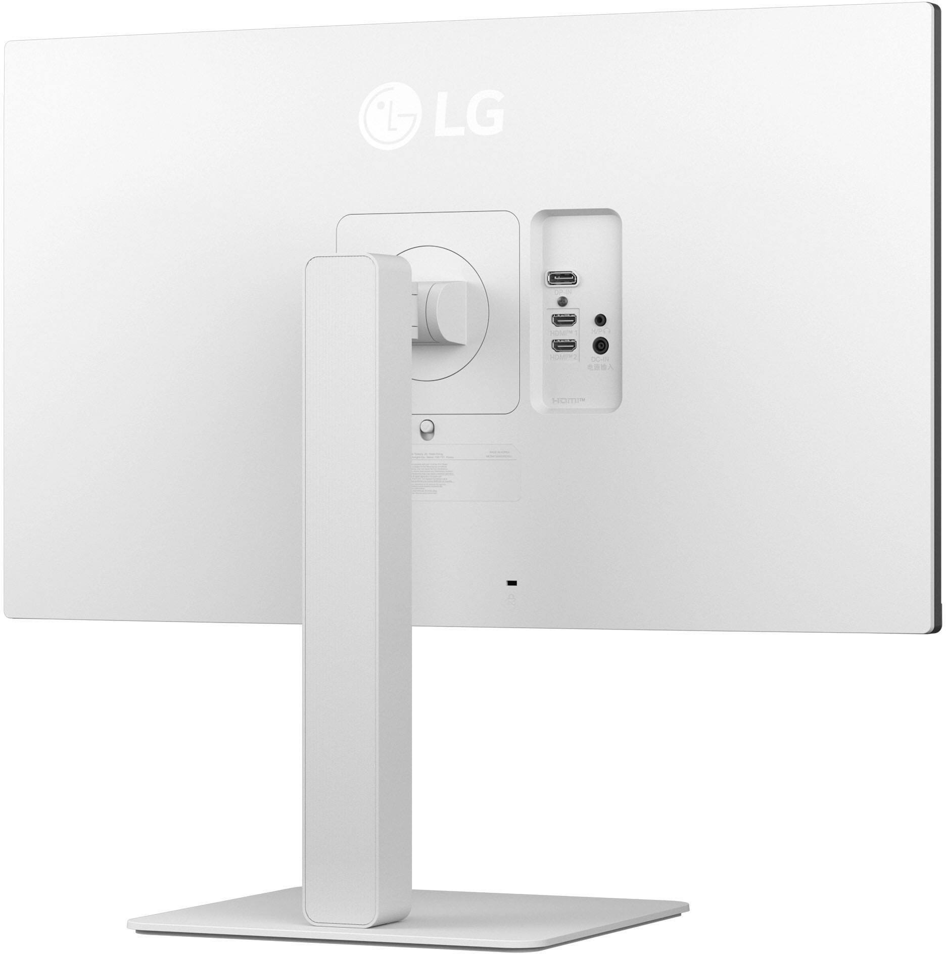 Alt View 4. LG - UltraFine 27" IPS UHD 60Hz Monitor with HDR10 (HDMI, DisplayPort) - White.