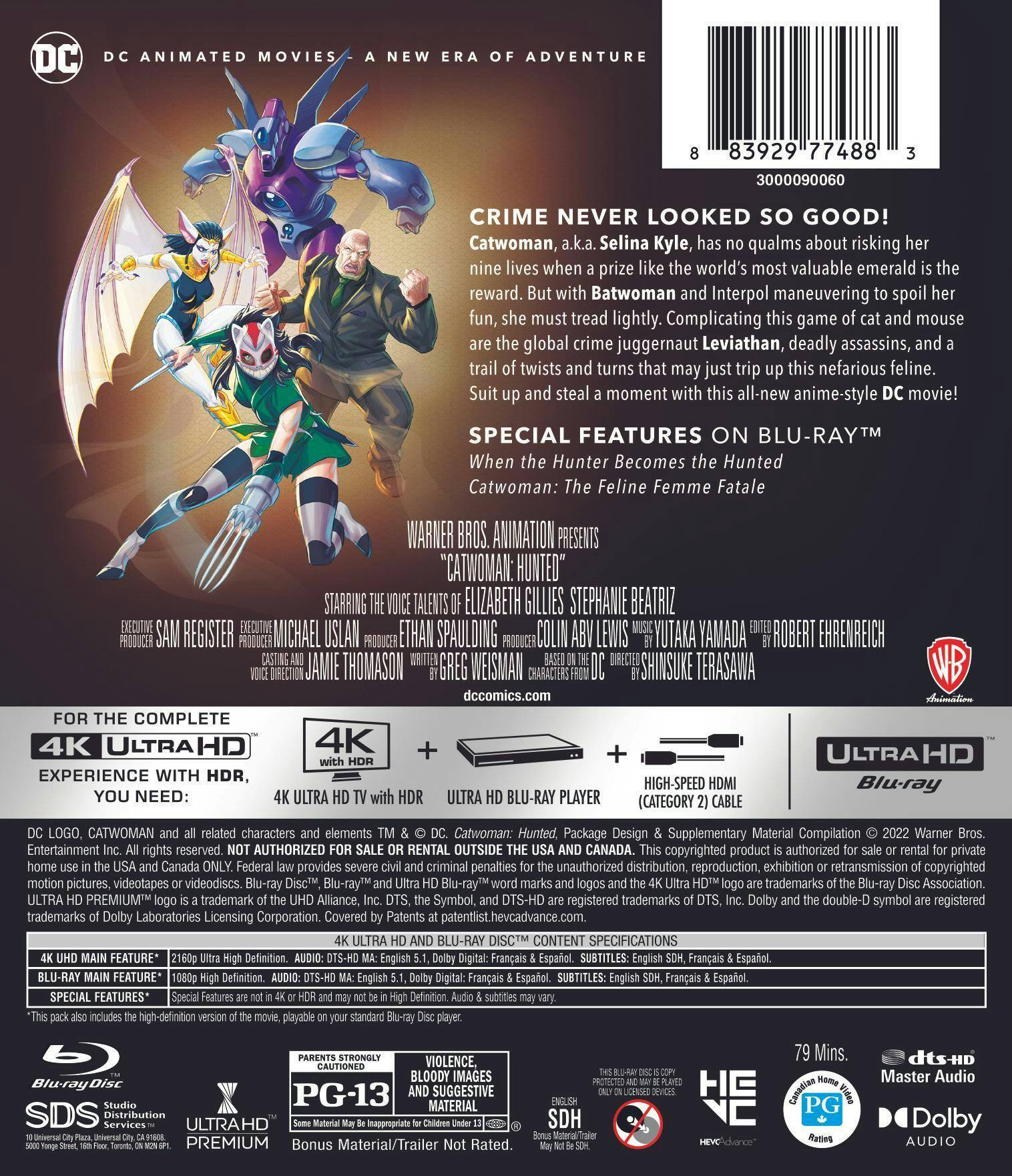 Back. Catwoman: Hunted   - 4K Blu-Ray.