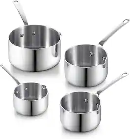 Cooks Standard - Multi-Ply Clad 4pcs Butter Warmer Set - Stainless Steel