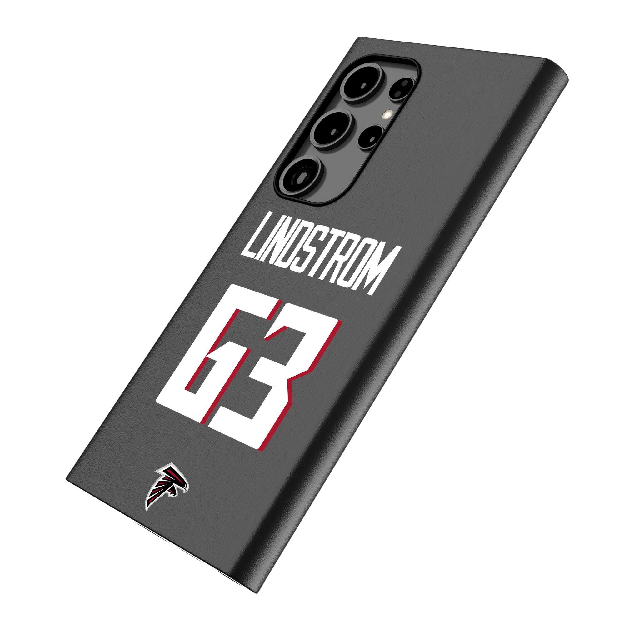 Alt View 1. Keyscaper - Chris Lindstrom Black Atlanta Falcons Galaxy Magnetic Bump Case - S25 - Black.