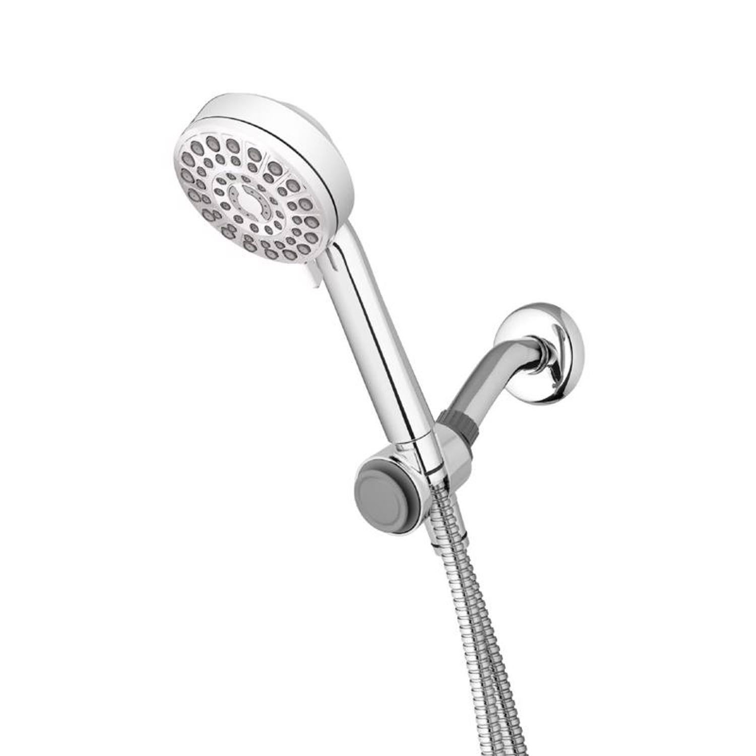 Front. Waterpik - Waterpik DualDock Chrome 7 settings Handheld Showerhead 1.8 gpm - Chrome.