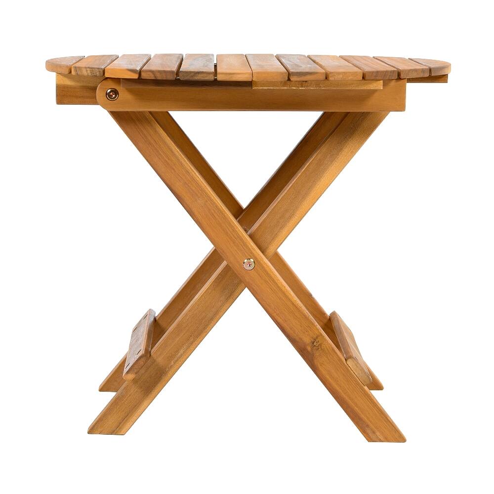 Alt View 2. Loheer - Loheer Foldable Acacia Wood Side Table Teak Finish Outdoor End Table No Assembly - Teak.