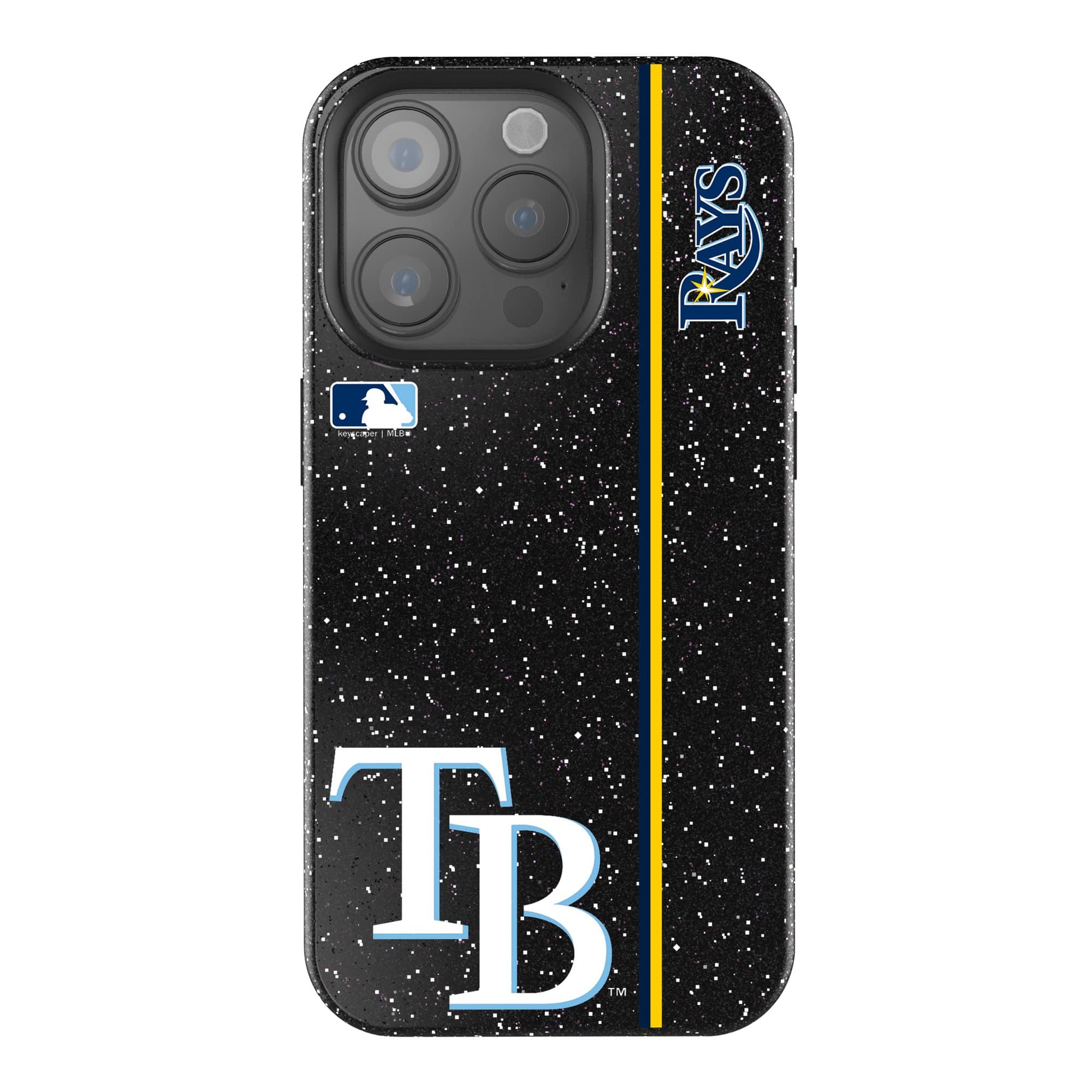 Front. Keyscaper - Black Tampa Bay Rays iPhone Bling Case - 14 Pro Max - Black.
