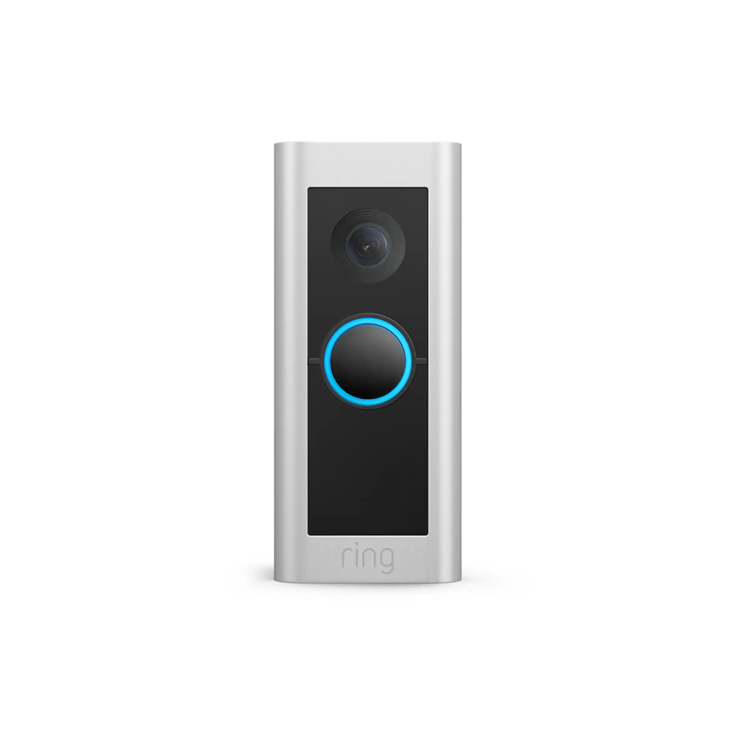 Front. Ring - Wired Doorbell Pro Smart WiFi Video Doorbell - Satin Nickel.