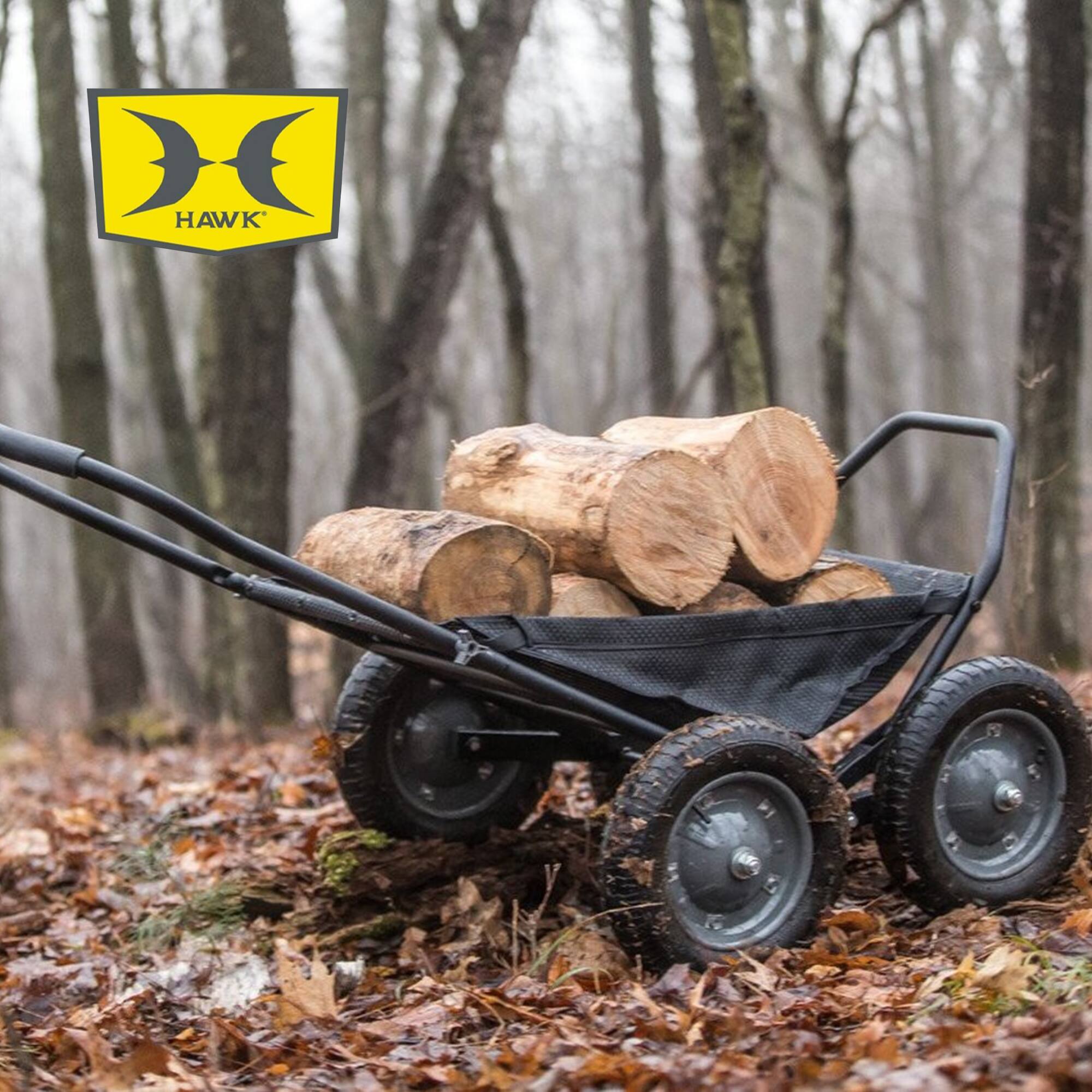 Alt View 3. Hawk - Hawk Crawler Multi-Use Folding Cart, Hunting Cart w/ 500lb Capacity, Dark Gray - Flat Earth.