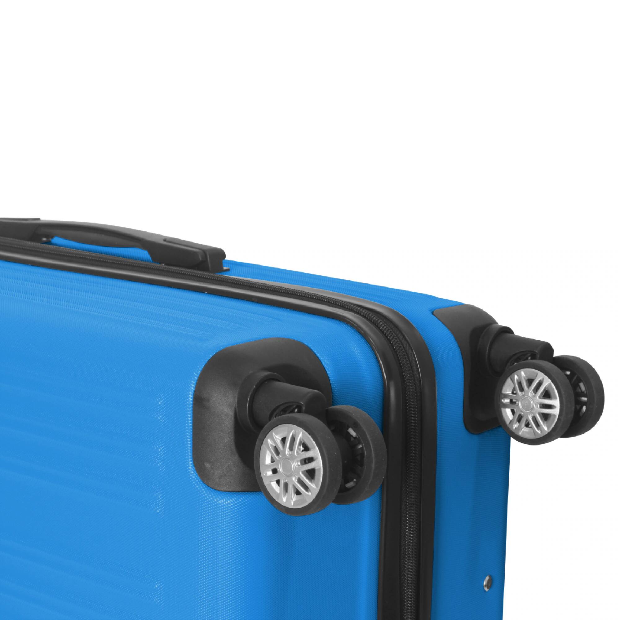 Alt View 9. Bestier - 3-Piece ABS Hardshell Luggage Set (20”/24”/26”) with Spinner Wheels, TSA Lock & Telescopic Handle - Deep Blue.