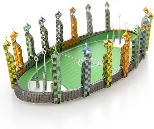 Front. Metal Earth - Metal Earth Fascinations Harry Potter Quidditch Pitch 3D Metal Model Kit - Silver.