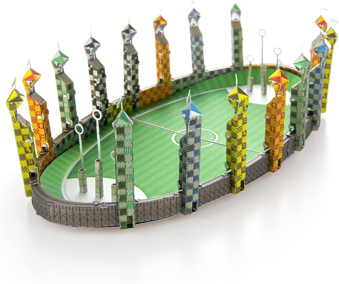 Front. Metal Earth - Metal Earth Fascinations Harry Potter Quidditch Pitch 3D Metal Model Kit - Silver.