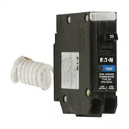Eaton - 20 amps Arc Fault/Ground Fault Single Pole Circuit Breaker w/Self Test