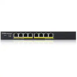 ZYXEL - GS1900-8HP REV 03F 8-Port Gigabit Smart Managed PoE Switch | 8 PoE+ Ports at 77W | Fanless | TAA Compliant - 8 - Unknown