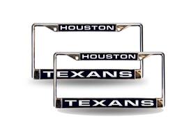 Rico Industries - Houston Football Texans Chrome Metal (Set of 2) Laser Cut License Plate Frames - Multi