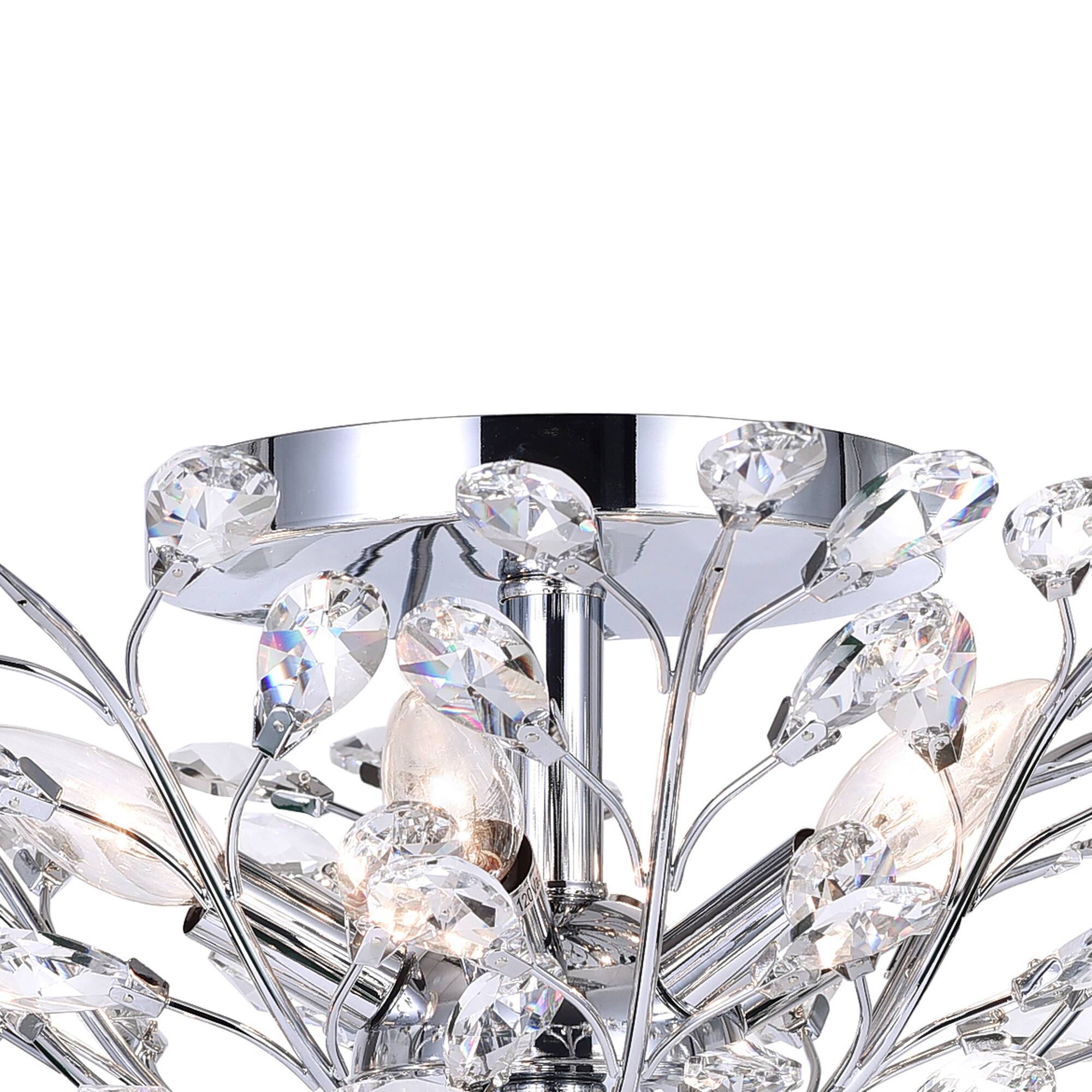 Back. CWI Lighting - Ivy 3 Light Drum Shade Flush Mount With Chrome Finish - Chrome.