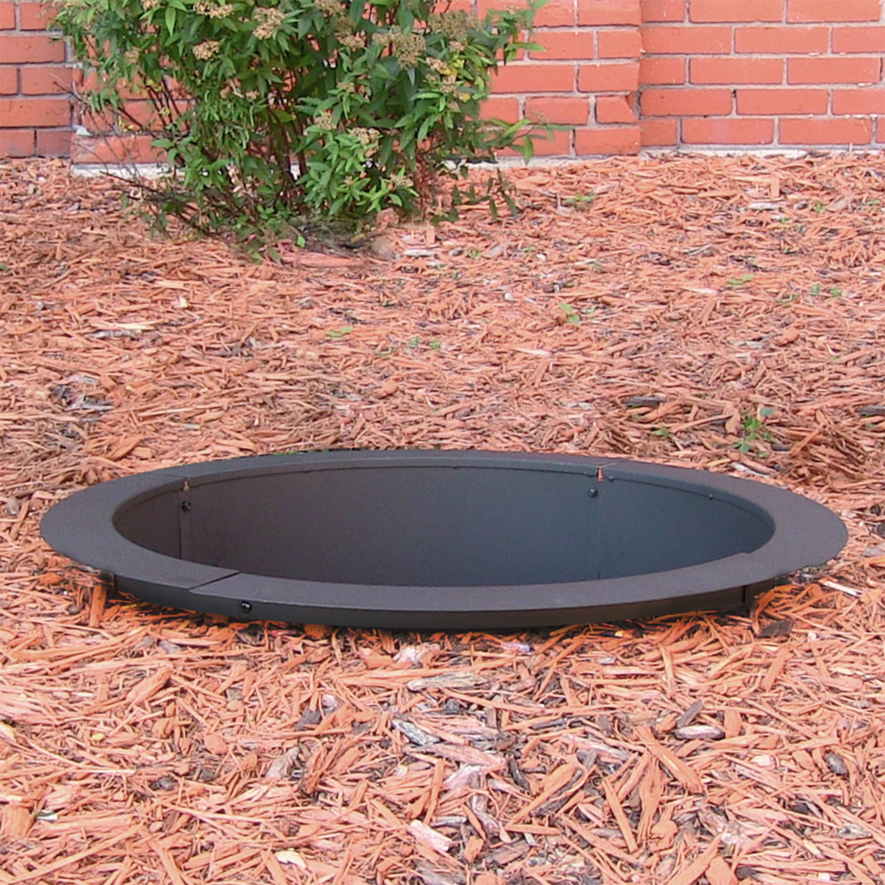 Alt View 8. Sunnydaze - 39 in Heavy-Duty Steel Above/In-Ground Fire Pit Ring Liner - Black.