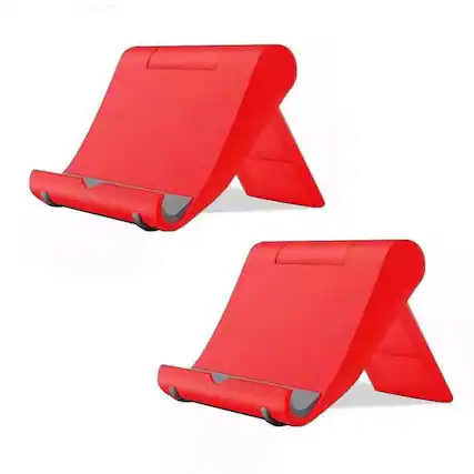 Front. Stock Preferred - 2-Pack Universal Foldable Cell Phone Stand Holder Red - Red.