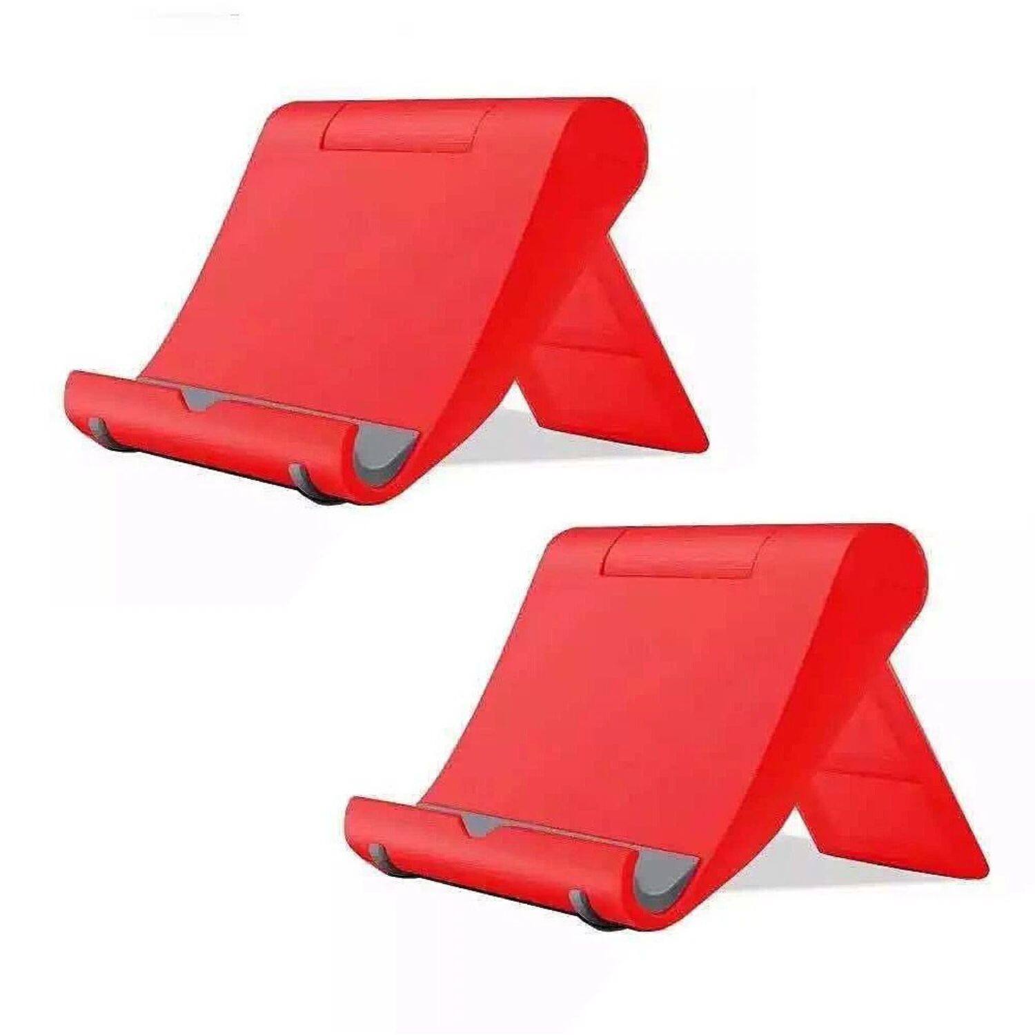 Front. Stock Preferred - 2-Pack Universal Foldable Cell Phone Stand Holder Red - Red.