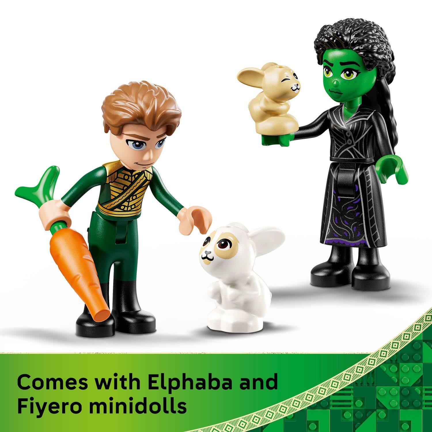 Comes with Elphaba and Fiyero minidolls