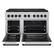 Angle. ZLINE - 48 in. Wide 8 Burner Autograph 6.7 cu. ft. Freestanding Paramount Gas DuoPro Range with White Doors & Black Accents - White Matte.