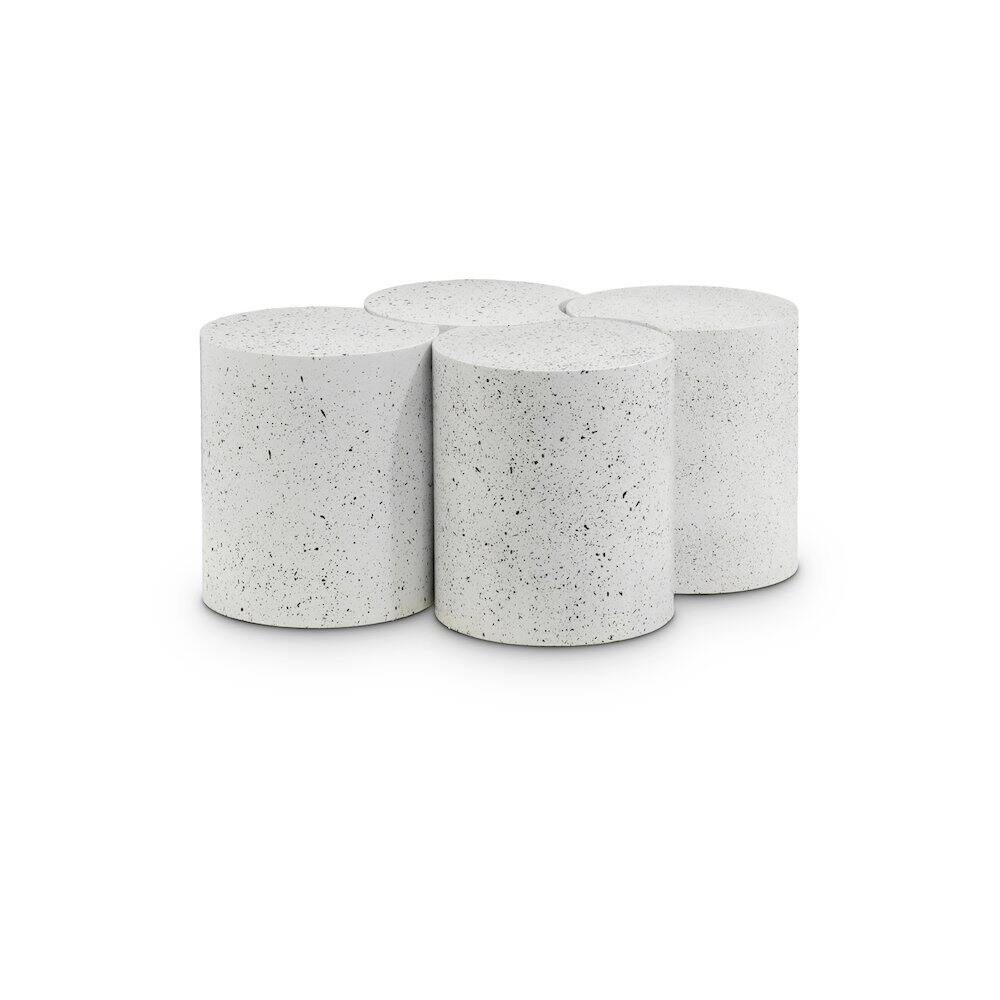 Front. Meridian Furniture - Dimple White Coffee Table - White.