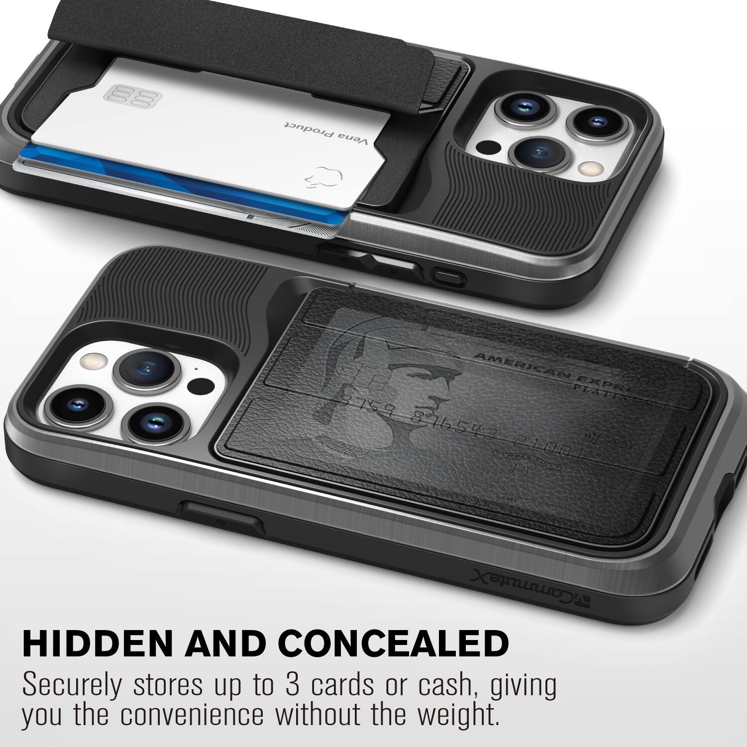 HIDDEN AND CONCEALED
Securely stores up to 3 cards or cash, giving you the convenience without the weight.

88 Product Vona RO AMERICAN PLATE EXPR 759 876543 D 21001 1-8